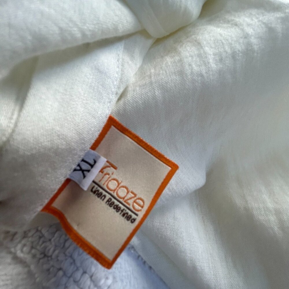 Fridaze Linen Redefined Mandarin Collar Side Button Zippered Tunic Size XL White - Picture 3 of 9